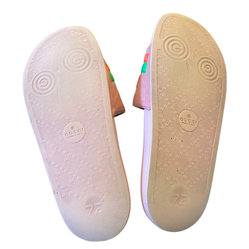 Gucci Limited Edition Authentic Neon Pink Pool Beach Slides Size 6 - Picture 10 of 12